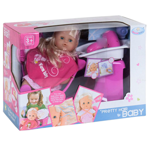 عروسک وارم بیبی Warm Baby RT05078-1 مدل آرایشگاهی پرتی هیر ارتفاع 42 سانتی متر-اسباب بازی